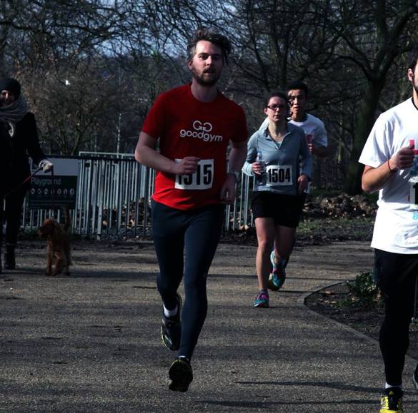 Damien Clarkson running the Love Run 10k  (picture by Ivo Gormley) 